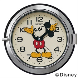 ＜ヤマギワ＞ SEIKO（セイコー）「Mickey Wall Clock FS504S」 φ232mm / シルバー[221FS504S] 掛け時計 カケドケイ