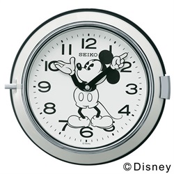 ＜ヤマギワ＞ SEIKO（セイコー）「Mickey Wall Clock FS504W」 φ232mm / ホワイト[221FS504W] 掛け時計 カケドケイ画像