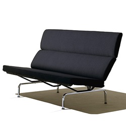 ＜ヤマギワ＞ HermanMiller（ハーマンミラー）「Eames Sofa Compact」ブラック【取寄せ品】[2674739201] ソファ 2人掛け