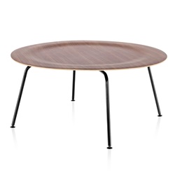 ＜ヤマギワ＞ HermanMiller（ハーマンミラー）「Eames Plywood Coffee Table」スチールベース/ブラック/ウォールナット【取寄せ品】[267CTMOUBK] コーヒーテ