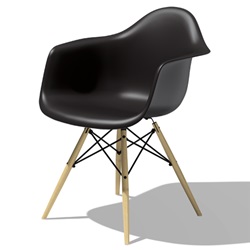 ＜ヤマギワ＞ HermanMiller（ハーマンミラー）「Eames Shell Chair / Armchair（DAW）」ブラック【取寄せ品】[267DAWBKZ5ZA] ダイニングチェア