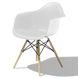 ＜ヤマギワ＞ HermanMiller（ハーマンミラー）「Eames Shell Chair / Armchair（DAW）」ホワイト【取寄せ品】[267DAWBKZ5ZF] ダイニングチェア