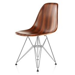 ＜ヤマギワ＞ HermanMiller（ハーマンミラー）「Eames Wood Chair」ワイヤーベース/クローム/サントスパリサンダー【取寄せ品】[267DWSR479NE8] ダイニングチェア
