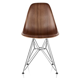 ＜ヤマギワ＞ HermanMiller（ハーマンミラー）「Eames Wood Chair」ワイヤーベース/クローム/ウォールナット【取寄せ品】[267DWSR47OUE8] ダイニングチェア