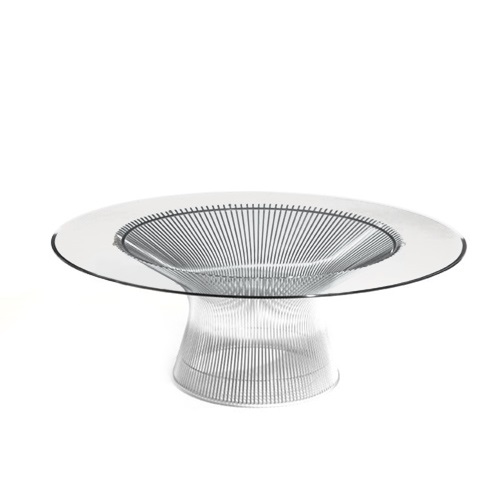 Knoll（ノル） Platner Collection ローテーブル Φ915mm クローム × 透明ガラス商品画像