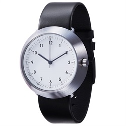＜ヤマギワ＞ normal（ ノーマル ）「FUJI φ43mm」シルバーケースxブラックレザー[485NML020035] メンズ 腕時計 ウデドケイ