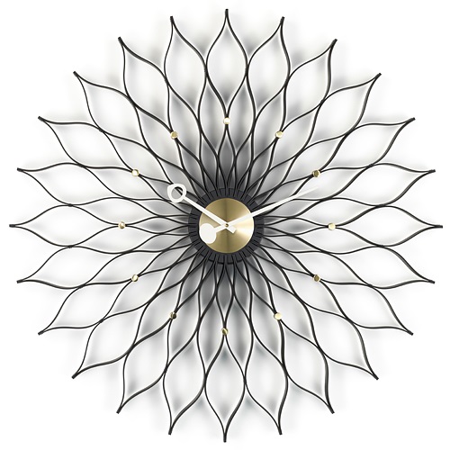 Vitra（ヴィトラ）掛時計 Sunflower Clock（サンフラワー クロック）ブラックアッシュ/ブラス商品画像