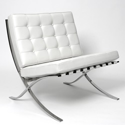 ＜ヤマギワ＞ Knoll （ ノル ）「 Barcelona Chair （ バルセロナチェア ）1929年」ホワイト【取寄品】[935250LC/AU601] パーソナルチェア画像