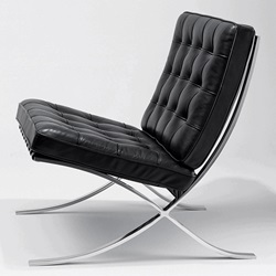＜ヤマギワ＞ Knoll （ ノル ）「 Barcelona Chair （ バルセロナチェア ）1929年」ブラック【取寄品】[935250LC/VOBLCK] パーソナルチェア画像