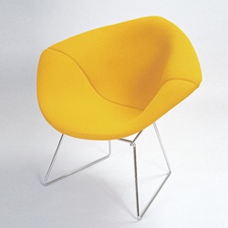 ＜ヤマギワ＞ Knoll （ ノル ）「 Diamond Chair （ ダイヤモンドチェア ）1952年」フルカバー/イエロー【取寄品】[935421LCU/K12075] パーソナルチェア
