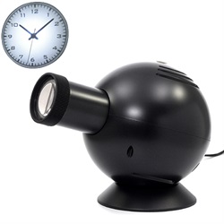 ＜ヤマギワ＞ OVO「LED アナログ・プロジェクション・クロック」アラビック/ブラック[9961598BK] 時計 トケイ