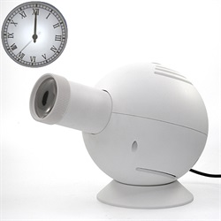 ＜ヤマギワ＞ OVO「LED アナログ・プロジェクション・クロック」ローマン/ホワイト[9961598CWH] 時計 トケイ画像