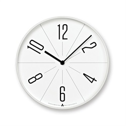 ＜ヤマギワ＞ Lemnos（レムノス）「GUGU（ググ）」ホワイト文字盤ホワイト枠[996AWA1302WH] 掛け時計 カケドケイ画像