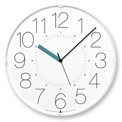 ＜ヤマギワ＞ Lemnos（レムノス）「CARA（カラ）」ホワイト（ブルー針）[996AWA1308WHB] 掛け時計 カケドケイ画像