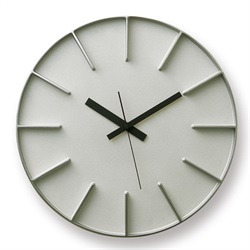 ＜ヤマギワ＞ Lemnos（レムノス）「edge clock」φ350 アルミ[996AZ0115AL] 掛け時計 カケドケイ