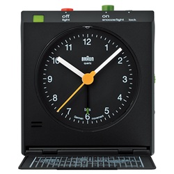 ＜ヤマギワ＞ BRAUN （ ブラウン ）「 Travel Alarm Clock （トラベル・アラーム・クロック） BNC005 」ブラック[996BNC005BKBK] 目覚まし時計 メザマシドケ