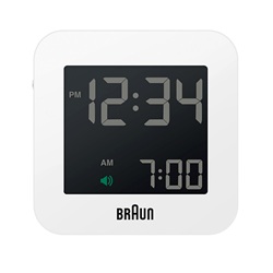 ＜ヤマギワ＞ 【BRAUNキャンペーン】BRAUN （ ブラウン ）「 Table Clock （ テーブル・クロック ） BNC008 」ホワイト[996BNC008WHRC] 目覚まし時計 メザマ画像