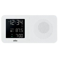 ＜ヤマギワ＞ BRAUN （ ブラウン ）「 Radio Clock （ラジオ・クロック） BNC010 」ホワイト[996BNC010WHSRC] 目覚まし時計 メザマシドケイ画像