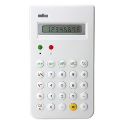 ＜ヤマギワ＞ BRAUN （ ブラウン ）「 Calculator （ 電卓 ） BNE001 」ホワイト[996BNE001WH] 生活家電 電卓 デンタク画像
