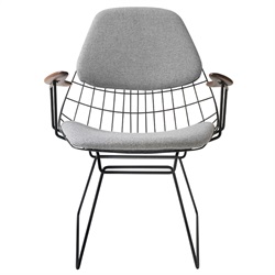 ＜ヤマギワ＞ pastoe（パストー）「Wire Lounge Chair（ワイヤー ラウンジチェア）」ブラック/グレー【取寄せ品】[996IP04FM06BK] パーソナルチェア
