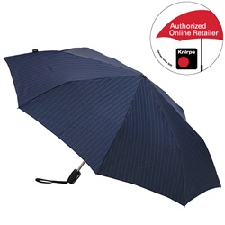 ＜ヤマギワ＞ Knirps（クニルプス）「Fiber T2 Duomatic」ストライプ（ネイビー）[996KNF878420] 傘・雨具 折りたたみ傘 カサ