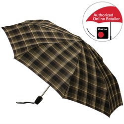 ＜ヤマギワ＞ Knirps（クニルプス）「Fiber T2 Duomatic」チェック（ブラウン）[996KNF878589] 傘・雨具 折りたたみ傘 カサ