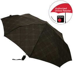 ＜ヤマギワ＞ Knirps（クニルプス）「Fiber T2 Duomatic」チェック（グレー）[996KNF878705] 傘・雨具 折りたたみ傘 カサ