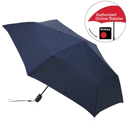 ＜ヤマギワ＞ Knirps（クニルプス）「Flat Duomatic」ストライプ（ネイビー）[996KNF881420] 傘・雨具 折りたたみ傘 カサ