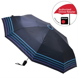 ＜ヤマギワ＞ Knirps（クニルプス）「Fiber T2 Duomatic」ストライプ（ミスティックブルー）[996KNFL8786413] 傘・雨具 折りたたみ傘 カサ画像