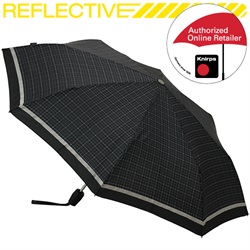 ＜ヤマギワ＞ Knirps（クニルプス）「Fiber T2 Duomatic Reflect」リフレクト（ チェック ）[996KNFL8787152] 傘・雨具 折りたたみ傘 カサ画像