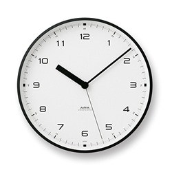 ＜ヤマギワ＞ Lemnos（レムノス）「Urban clock（アーバン クロック）」ブラック[996LC1003BK] 掛け時計 カケドケイ