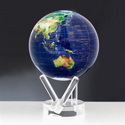 ＜ヤマギワ＞ MOVA Globe（ムーバ・グローブ）「Satellite View with Gold Lettering」6インチ[996MG6STW] オブジェ・置物画像