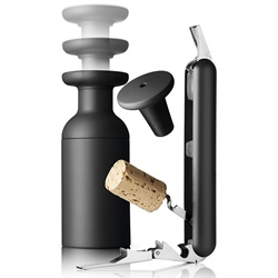 ＜ヤマギワ＞ MENU（メニュー）「Waiter's Cork Screw + Vacuum Pump Set（ウェイターズコークスクリュー＆バキュームポンプセット）」カーボン[996MN461512画像