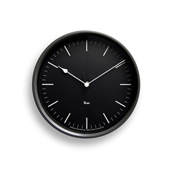 ＜ヤマギワ＞ Lemnos（レムノス）「Riki Steel Clock」電波時計/ダークグレー[996WR0824BK] 掛け時計 カケドケイ