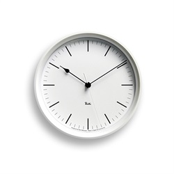 ＜ヤマギワ＞ Lemnos（レムノス）「Riki Steel Clock」電波時計/ホワイト[996WR0824WH] 掛け時計 カケドケイ