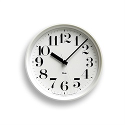 ＜ヤマギワ＞ Lemnos（レムノス）「Riki Steel Clock」電波時計/ホワイト[996WR0825WH] 掛け時計 カケドケイ