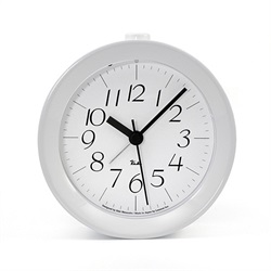 ＜ヤマギワ＞ Lemnos（レムノス）「RIKI ALARM CLOCK」アラーム時計/ホワイト光沢塗装[996WR0914WH] 目覚まし時計 メザマシドケイ