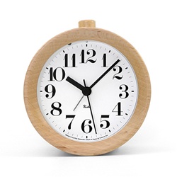 ＜ヤマギワ＞ Lemnos（レムノス）「RIKI ALARM CLOCK」アラーム時計/ナチュラル[996WR0915NT] 目覚まし時計 メザマシドケイ