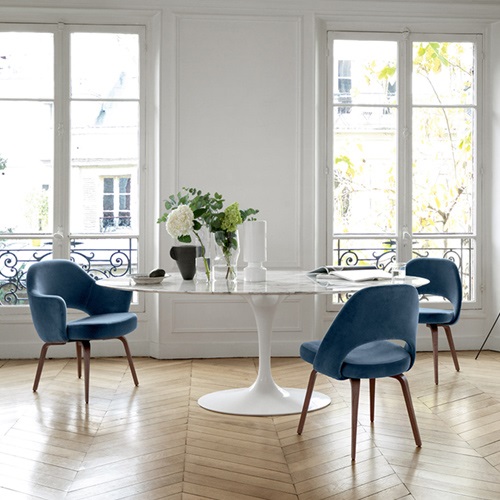 Knoll（ノル） Saarinen Collection ラウンドテーブル Φ1070mm ホワイト × アラベスカート商品画像