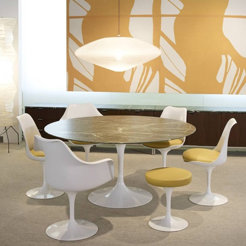 Knoll（ノル） Saarinen Collection チューリップスツール ホワイト × ライトレッド（トーナス）商品画像