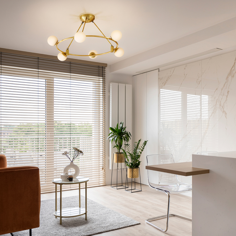 LEI ブラス/ホワイト 6灯