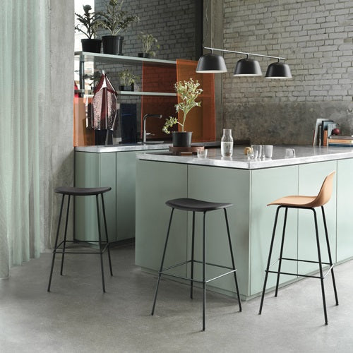 FIBER COUNTER STOOL TUBE BASE オークル/ブラック SH650mm