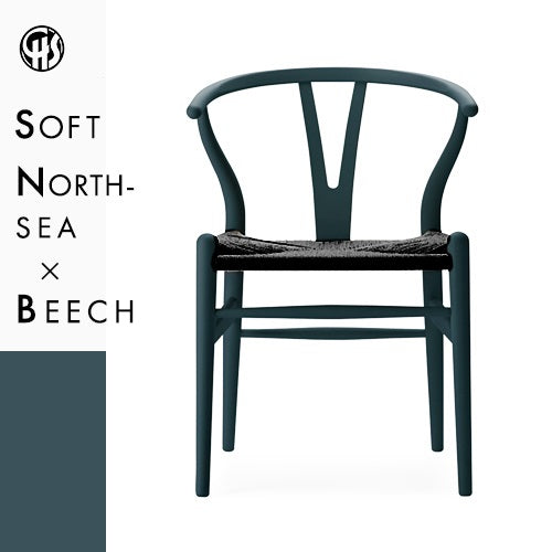 CH24 Yチェア ビーチ材/ノースシー (ソフト塗装)/ブラックペーパー