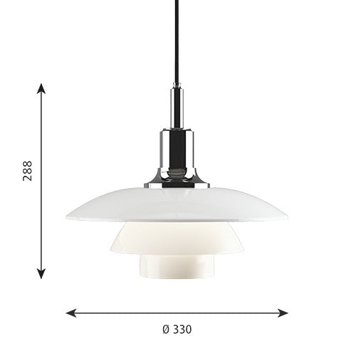 Louis Poulsen(ルイスポールセン)PH3 1/2-3 Pendant シルヴァークローム Φ330mm