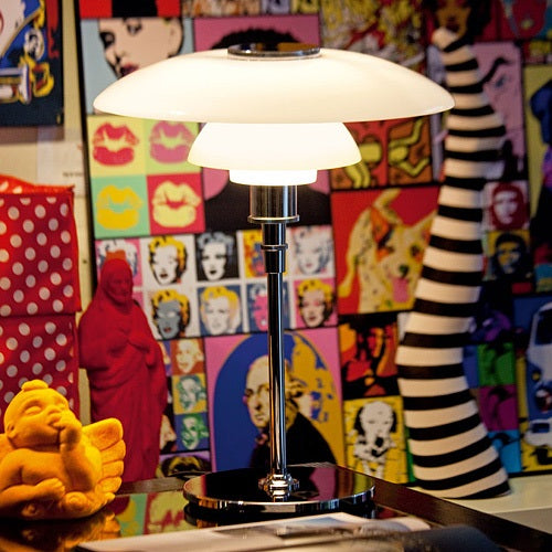 Louis Poulsen(ルイスポールセン)PH4 1/2-3 1/2 Glass Table シルヴァークローム H550mm