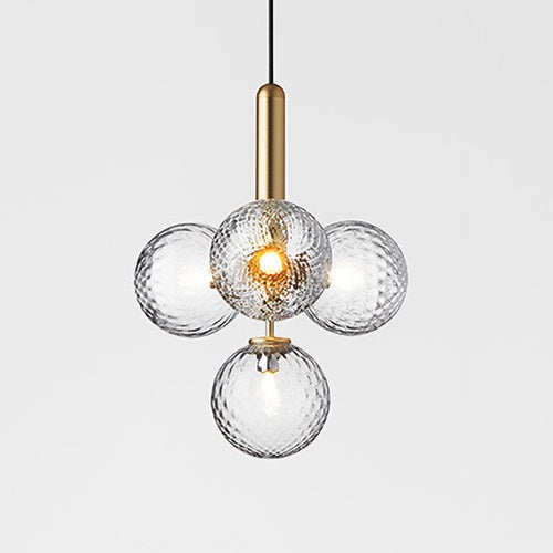 【廃番】NUURA(ヌーラ)ペンダント照明 MIIRA 4 OPTIC ミーラ ブラス/クリア【要電気工事】