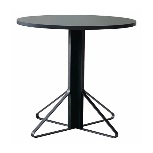 【廃番】Kaari Table round ブラックステインオーク/ライトグレーリノリウム Φ800mm