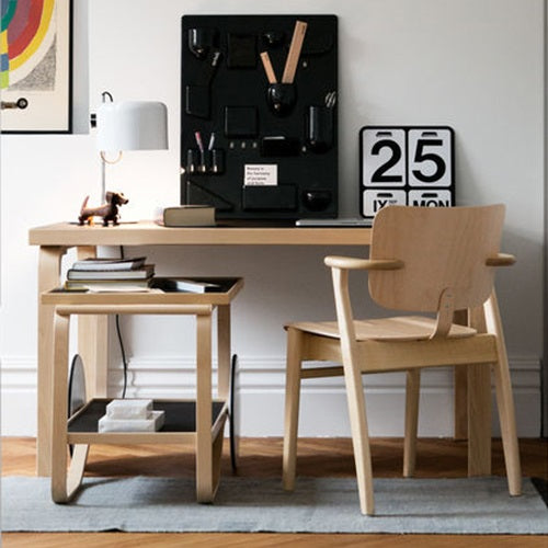 Domus Chair ハニーバーチ/革ブラック(背座・座面) SH445mm