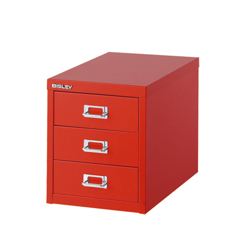 BISLEY BASIC スチールキャビネット 3段 レッド ビスレー / [実店舗
