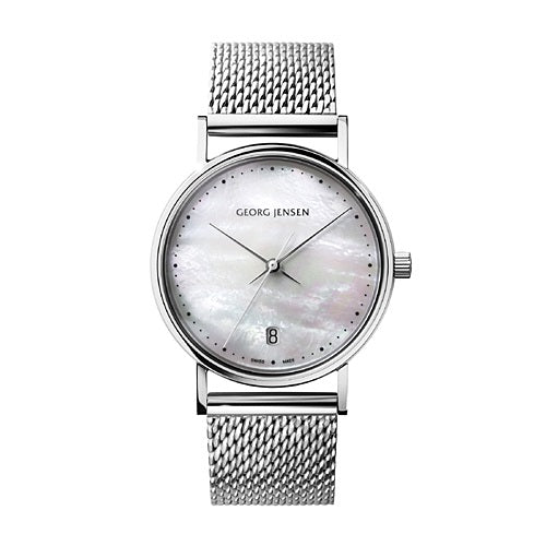 【廃番】Georg Jensen(ジョージ ジェンセン)「 KOPPEL MOTHER OF PEAR(コッペル マザー オブ パール)」32mm/メッシュ